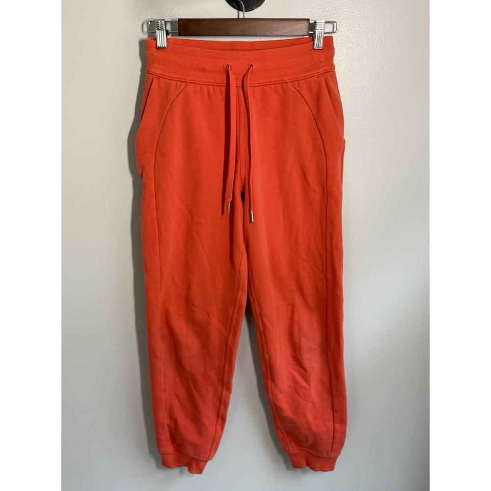 Lululemon Scuba High-Rise Jogger Orange Fleece Sweatpants Size 4 W5CVAS